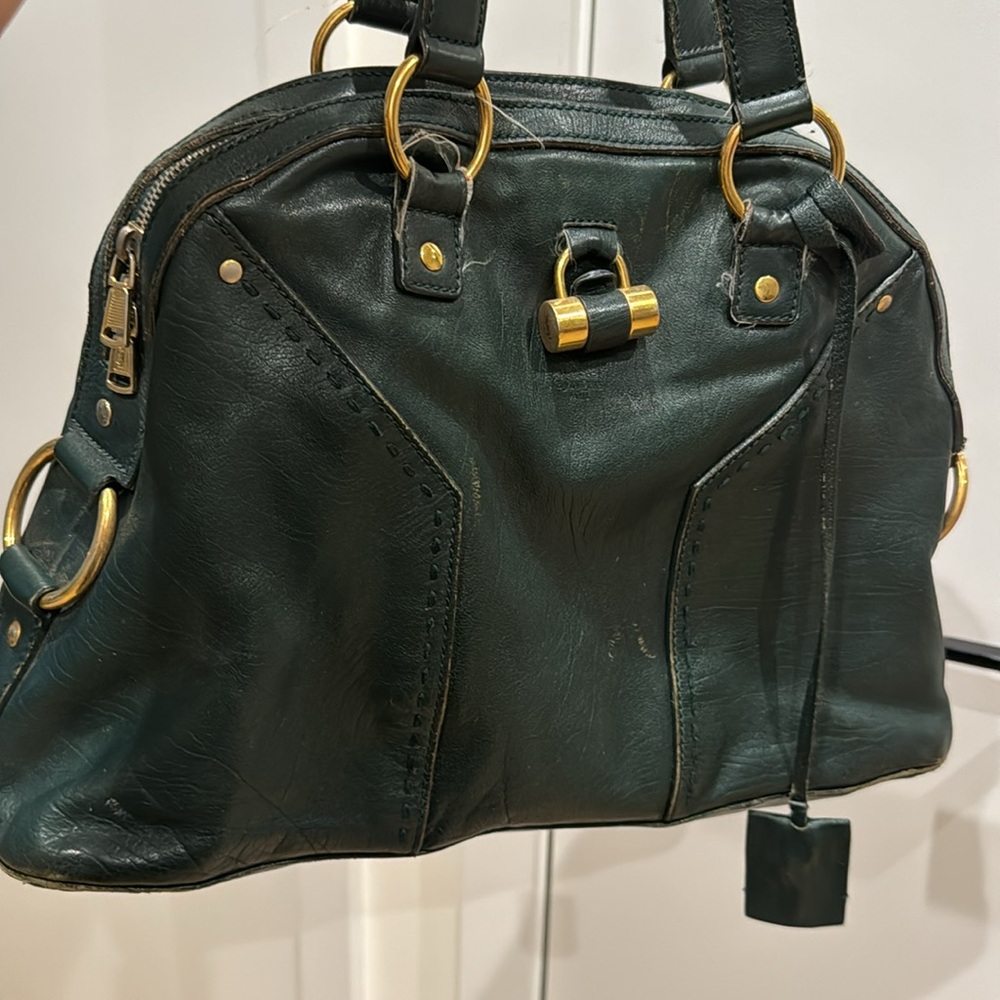 YSL Muse Medium shoulder bag Limited Edition dark green leather